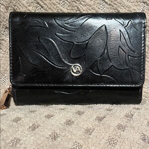 Valentina Elegant Black Floral Wallet